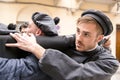 Trapani, Sicily, Italy - March 26, 2016. partecipants Good Friday procession Royalty Free Stock Photo