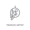 Trapeze artist linear icon. Modern outline Trapeze artist logo c