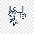 Trapeze artists man concept vector linear icon isolated on trans