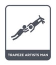 trapeze artists man icon in trendy design style. trapeze artists man icon isolated on white background. trapeze artists man vector