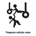 Trapeze artists man icon vector isolated on white background, lo