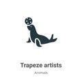 Trapeze artists vector icon on white background. Flat vector trapeze artists icon symbol sign from modern animals collection for