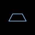 trapeze icon in neon style. One of geometric figure collection icon can be used for UI, UX