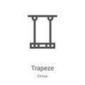 trapeze icon vector from circus collection. Thin line trapeze outline icon vector illustration. Linear symbol for use on web and