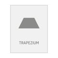 Trapezium geometric shape flash card element symbol for preschool education for kids mathematics learning