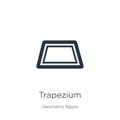 Trapezium icon vector. Trendy flat trapezium icon from geometry collection isolated on white background. Vector illustration can