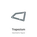 Trapezium outline vector icon. Thin line black trapezium icon, flat vector simple element illustration from editable geometry