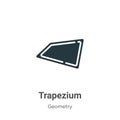 Trapezium vector icon on white background. Flat vector trapezium icon symbol sign from modern geometry collection for mobile Royalty Free Stock Photo