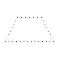 Trapezoid or Trapezium shape dashed symbol vector icon for creative graphic design ui element