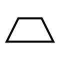 Trapezoid or Trapezium shape symbol vector icon outline stroke for creative graphic design ui element in a pictogram