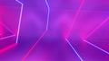 Trapezoidal neon light, magenta, 3D Animation, 360 Panoramic, Motion Abstract image of geometric background