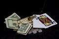 Trapped On Gambling With Black Background Royalty Free Stock Photo