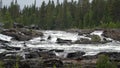 Trappstegsforsen waterfall on the Wilderness Road in Vasterbotten, Sweden