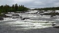 Trappstegsforsen waterfall on the Wilderness Road in Vasterbotten, Sweden