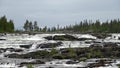 Trappstegsforsen waterfall on the Wilderness Road in Vasterbotten, Sweden