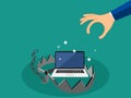 Traps that use technology as bait. Deception Concept Vector Illustration Royalty Free Stock Photo
