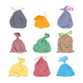 trash bag set cartoon vector illustration Royalty Free Stock Photo