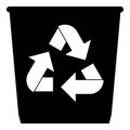 Trash basket icon black color icon with utilization arrows