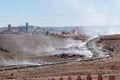 Trash being burned beside the road near the Draa valley