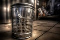 Trash bin closeup photo. Generate ai