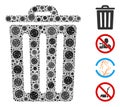 Trash Bin Collage of CoronaVirus Elements Royalty Free Stock Photo