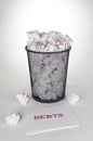Trash Bin for Debts Royalty Free Stock Photo