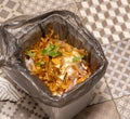 Trash bin with food vegetables peelings. Food Royalty Free Stock Photo