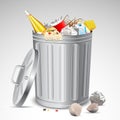 Trash Bin full of Garbage Royalty Free Stock Photo