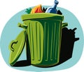 Trash bin, full of trash. Royalty Free Stock Photo