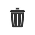 Trash bin garbage icon in flat style. Trash bucket vector illustration on white isolated background. Garbage basket business Royalty Free Stock Photo