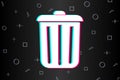 Trash bin icon. Trash can, bin icon, rubbish bin sign. Garbage. Flat icon in social media style. Vector illustration Royalty Free Stock Photo