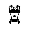 Black solid icon for Trash Bin, dustbin and biogederable Royalty Free Stock Photo