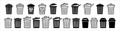 Trash bin icon set. Recycle bin icon. Garbage basket vector design Royalty Free Stock Photo