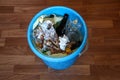 Trash bin with leftover food Royalty Free Stock Photo