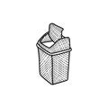 Trash Bin Line Art Creative Logo Royalty Free Stock Photo