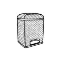 Trash Bin Line Art Illustration Creative Logo Royalty Free Stock Photo