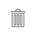 trash bin line icon, delete outline logo illustration, li