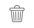 Trash bin line icon. Garbage, waste sign. Delete, remove. Vector