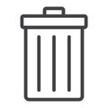 Trash bin line icon, web and mobile, delete sign Royalty Free Stock Photo