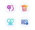 Trash bin, Local grown and Writer icons set. Copyright sign. Garbage, Organic tested, Copyrighter. Vector