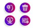 Trash bin, Local grown and Writer icons set. Copyright sign. Garbage, Organic tested, Copyrighter. Vector