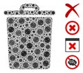 Trash Bin Mosaic of Covid Virus Items Royalty Free Stock Photo