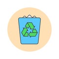 Trash bin thin line icon, garbage filled outline vector logo ill