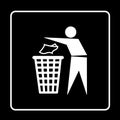 Trash bin or trash can icon great for any use. Vector EPS10. Royalty Free Stock Photo