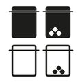 Trash bins Vector icons. Waste containers with and without recycle symbol. Monochrome garbage can set. Royalty Free Stock Photo