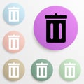 trash box badge color set. Simple glyph, flat vector of web icons for ui and ux, website or mobile application Royalty Free Stock Photo