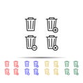 trash, box, plus, remove, minus sign multi color style icon. Simple thin line, outline vector of web icons for ui and ux, website Royalty Free Stock Photo