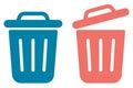 trash can icon for keep clean of the area, delete button on technology devices, garbage bin to keep environment clean