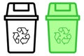 trash can icon for keep clean of the area, delete button on technology devices, garbage bin to keep environment clean