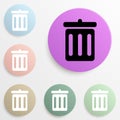 trash can badge color set. Simple glyph, flat vector of web icons for ui and ux, website or mobile application Royalty Free Stock Photo